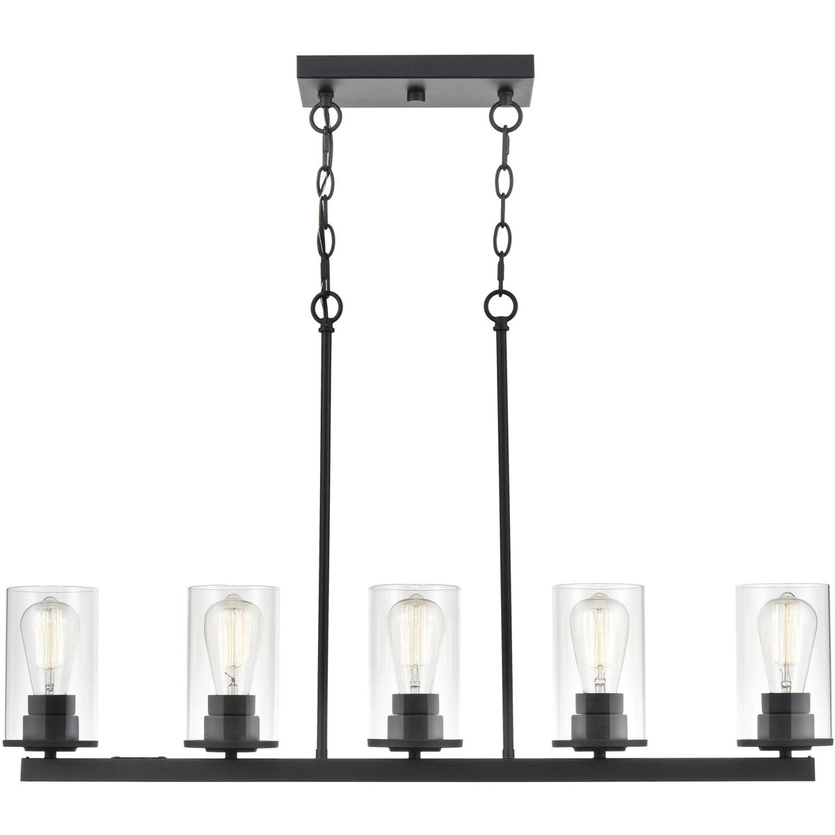 Millennium Lighting 2725-MB Verlana 5 Light 35 inch Matte Black Linear Chandelier Ceiling Light